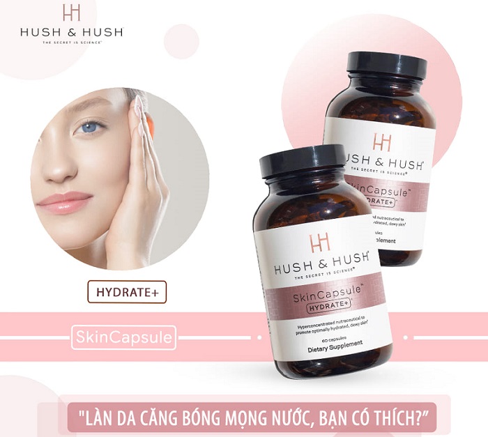 Viên uống cấp ẩm Image Hush & Hush SkinCapsule Hydrate+ 1 3
